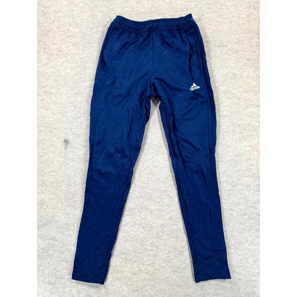 Adidas Climacool Track Pants Mens Small Navy Blue Pockets Logo Drawstring Waist